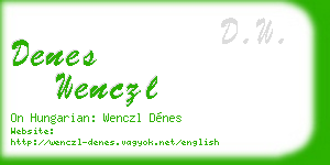 denes wenczl business card